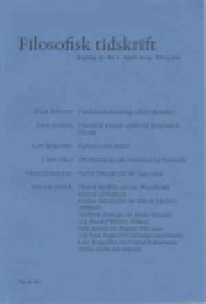 Lars Bergström (red.): Filosofisk tidskrift 4/2014