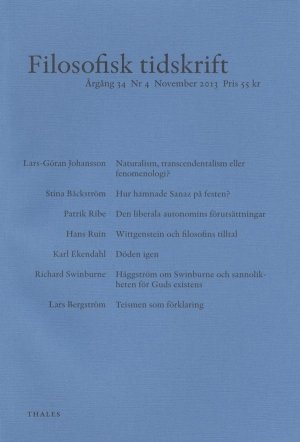Lars Bergström (red.): Filosofisk tidskrift 4/2013