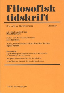 Olle Risberg (Red.) og Jens Johansson (Red.): Filosofisk tidskrift 4/2022