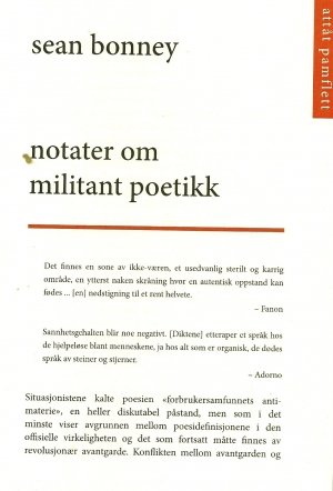 Sean Bonney: Notater om militant poetikk