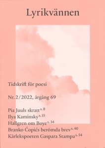 Anna Lundvik (red.) og David Zimmerman (red.): Lyrikvännen 2/2022