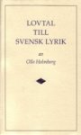 Olle Holmberg: Lovtal till svensk lyrik