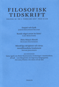 Lars Bergström (red.): Filosofisk tidskrift 1/2017