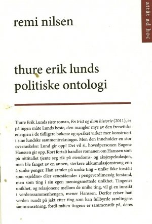 Remi Nilsen: Thure Erik Lunds politiske ontologi