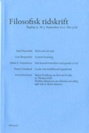 Lars Bergström (red.): Filosofisk tidsskrift 4/2012